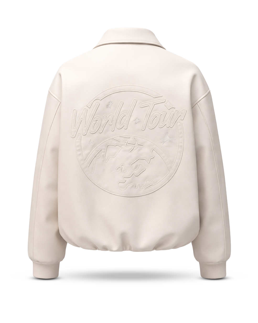 Beige World Tour Leren Jas